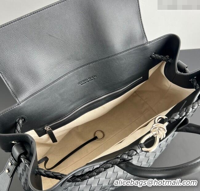 Best Price Bottega Veneta Mens Intrecciato Leather Andiamo Voyager Tote Bag 827066 Black 2025