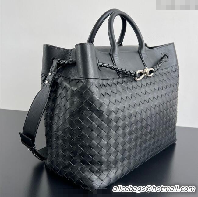 Best Price Bottega Veneta Mens Intrecciato Leather Andiamo Voyager Tote Bag 827066 Black 2025