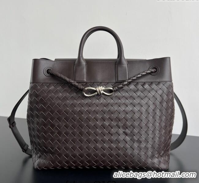 Best Price Bottega Veneta Mens Intrecciato Leather Andiamo Voyager Tote Bag 827066 Fondant Brown 2025