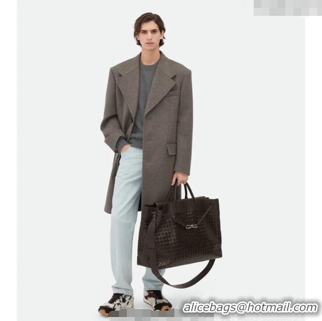 Best Price Bottega Veneta Mens Intrecciato Leather Andiamo Voyager Tote Bag 827066 Fondant Brown 2025