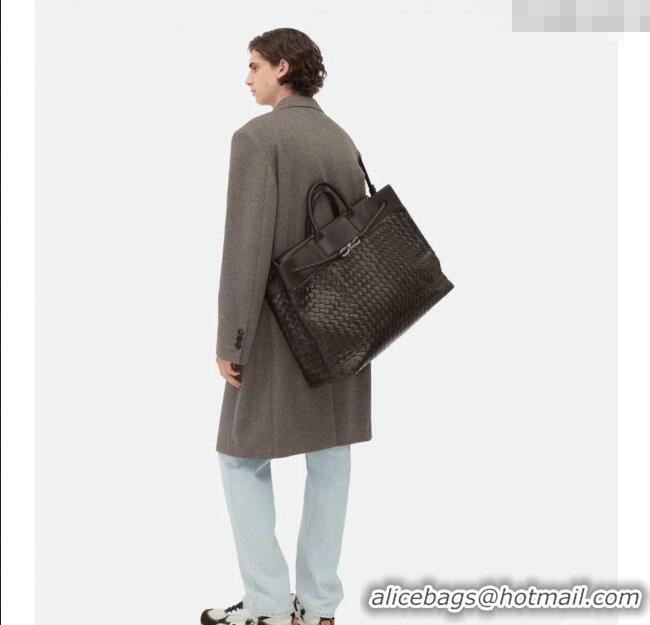 Best Price Bottega Veneta Mens Intrecciato Leather Andiamo Voyager Tote Bag 827066 Fondant Brown 2025
