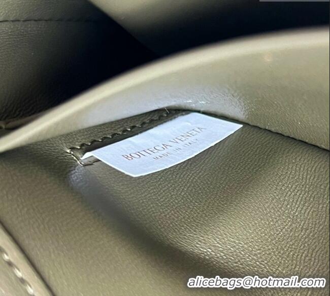 Top Design Bottega Veneta Knot Lock Cross-body Bag in Intrecciato Leather 817191 Travertine Green 2025