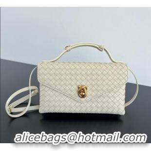Promotional Bottega Veneta Knot Lock Cross-body Bag in Intrecciato Leather 817191 Sea Salt 2025
