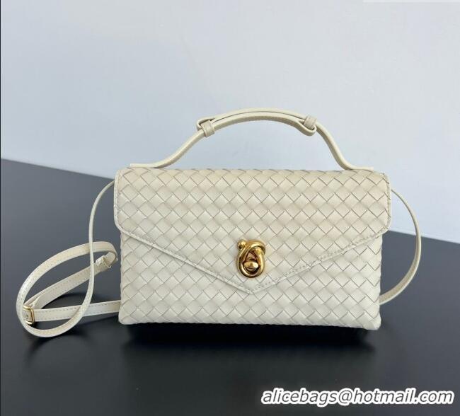 Promotional Bottega Veneta Knot Lock Cross-body Bag in Intrecciato Leather 817191 Sea Salt 2025