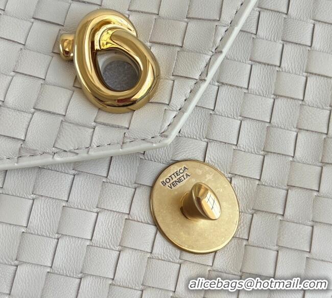 Promotional Bottega Veneta Knot Lock Cross-body Bag in Intrecciato Leather 817191 Sea Salt 2025