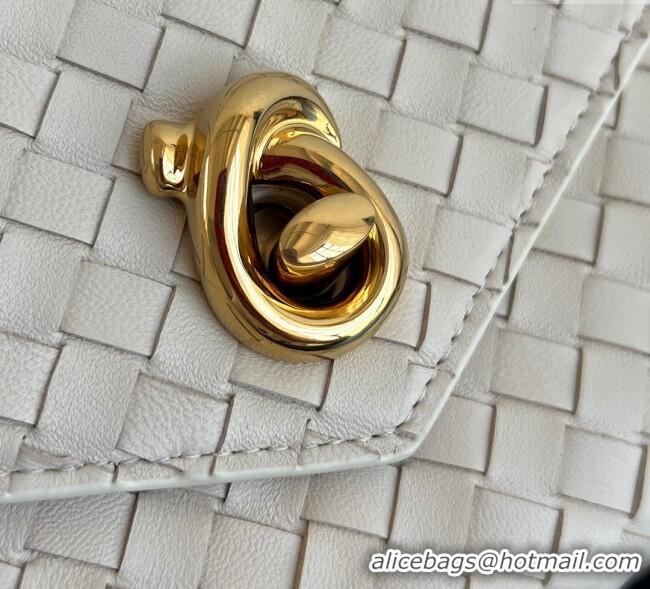 Promotional Bottega Veneta Knot Lock Cross-body Bag in Intrecciato Leather 817191 Sea Salt 2025