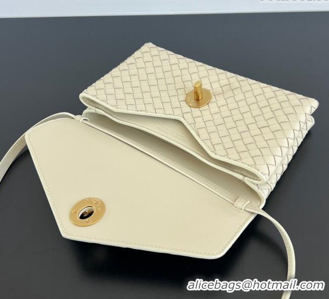 Promotional Bottega Veneta Knot Lock Cross-body Bag in Intrecciato Leather 817191 Sea Salt 2025