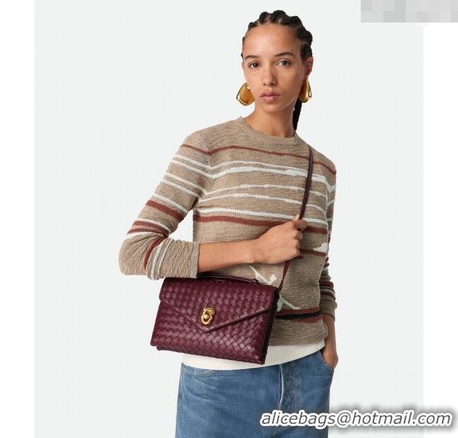 Promotional Bottega Veneta Knot Lock Cross-body Bag in Intrecciato Leather 817191 Sea Salt 2025