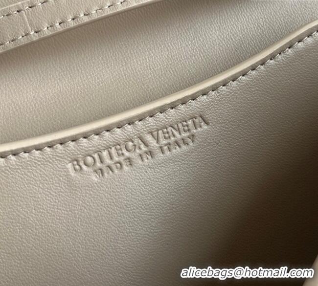 Luxury Cheap Bottega Veneta Knot Lock Cross-body Bag in Intrecciato Leather 817191 Light Beige 2025