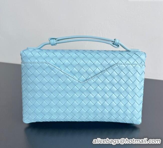 Best Product Bottega Veneta Knot Lock Cross-body Bag in Intrecciato Leather 817191 Sky Blue 2025
