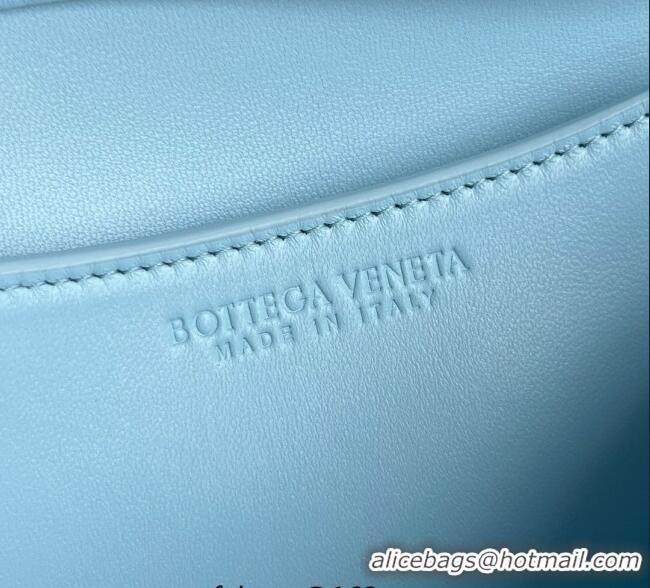 Best Product Bottega Veneta Knot Lock Cross-body Bag in Intrecciato Leather 817191 Sky Blue 2025