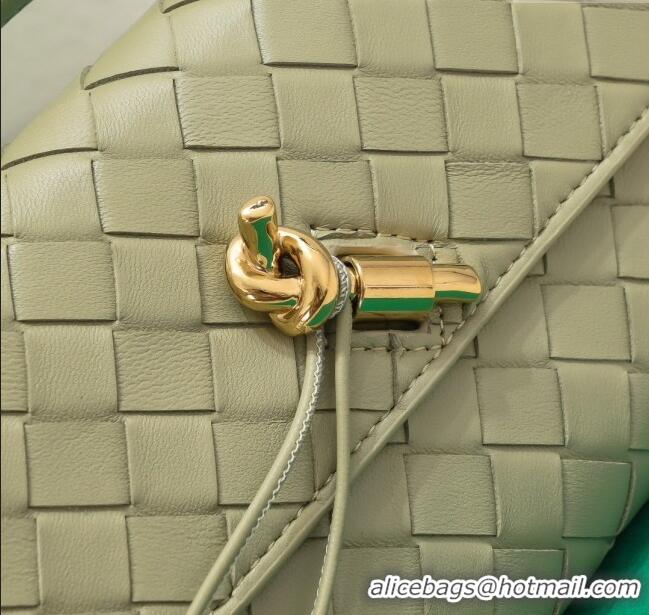 Best Price Bottega Veneta Long Clutch Bag Andiamo in Intrecciato Leather 741511 Travertine Green 2025