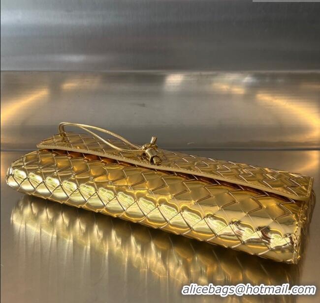 Best Product Bottega Veneta Long Clutch Bag Andiamo in Glazed Leather 741511 Gold 2025
