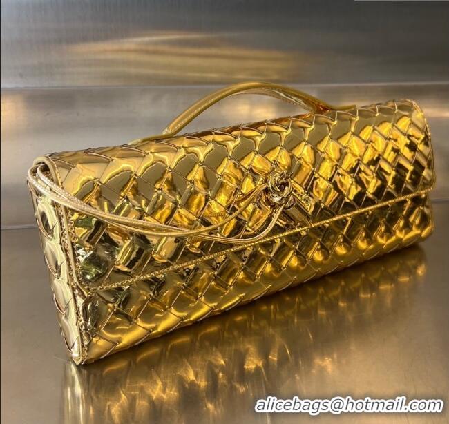 Best Product Bottega Veneta Long Clutch Bag Andiamo in Glazed Leather 741511 Gold 2025