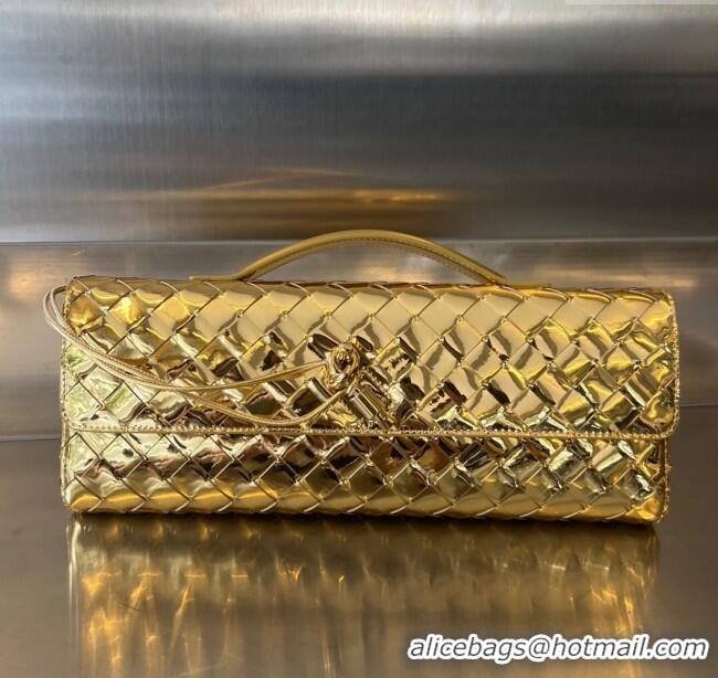 Best Product Bottega Veneta Long Clutch Bag Andiamo in Glazed Leather 741511 Gold 2025