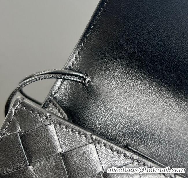Buy Fashionable Bottega Veneta Long Clutch Bag Andiamo in Intrecciato Leather 741511 Black 2025