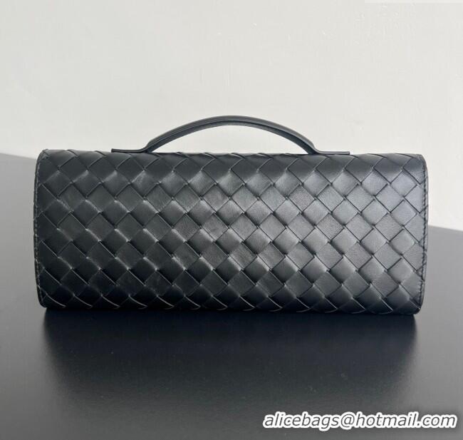 Buy Fashionable Bottega Veneta Long Clutch Bag Andiamo in Intrecciato Leather 741511 Black 2025
