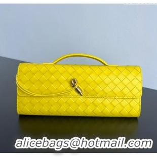 Well Crafted Bottega Veneta Long Clutch Bag Andiamo in Intrecciato Leather 741511 Yellow 2025