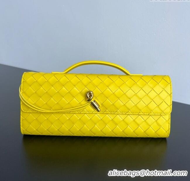 Well Crafted Bottega Veneta Long Clutch Bag Andiamo in Intrecciato Leather 741511 Yellow 2025