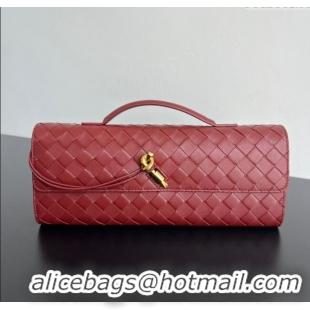 Promotional Bottega Veneta Long Clutch Bag Andiamo in Intrecciato Leather 741511 Barolo Red 2025