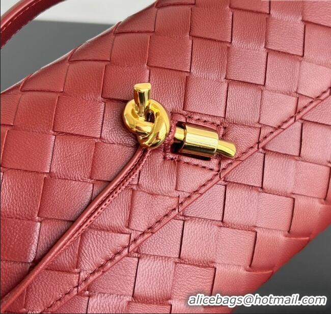 Promotional Bottega Veneta Long Clutch Bag Andiamo in Intrecciato Leather 741511 Barolo Red 2025