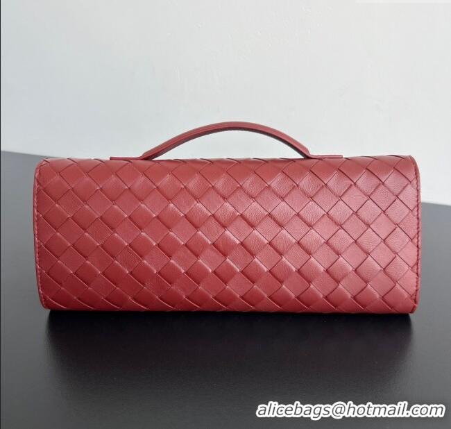 Promotional Bottega Veneta Long Clutch Bag Andiamo in Intrecciato Leather 741511 Barolo Red 2025