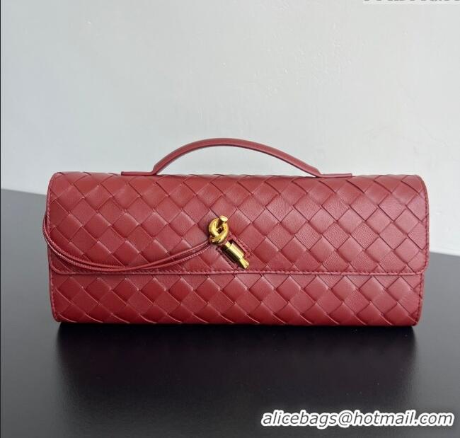 Promotional Bottega Veneta Long Clutch Bag Andiamo in Intrecciato Leather 741511 Barolo Red 2025