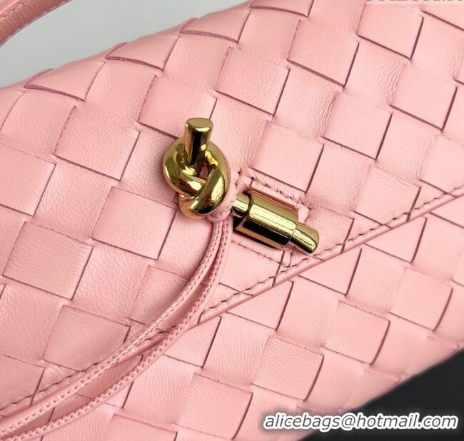 Luxury Cheap Bottega Veneta Long Clutch Bag Andiamo in Intrecciato Leather 741511 Rose Pink 2025