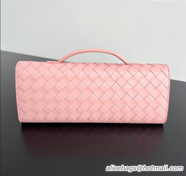 Luxury Cheap Bottega Veneta Long Clutch Bag Andiamo in Intrecciato Leather 741511 Rose Pink 2025