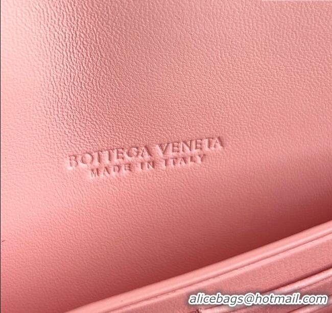 Luxury Cheap Bottega Veneta Long Clutch Bag Andiamo in Intrecciato Leather 741511 Rose Pink 2025