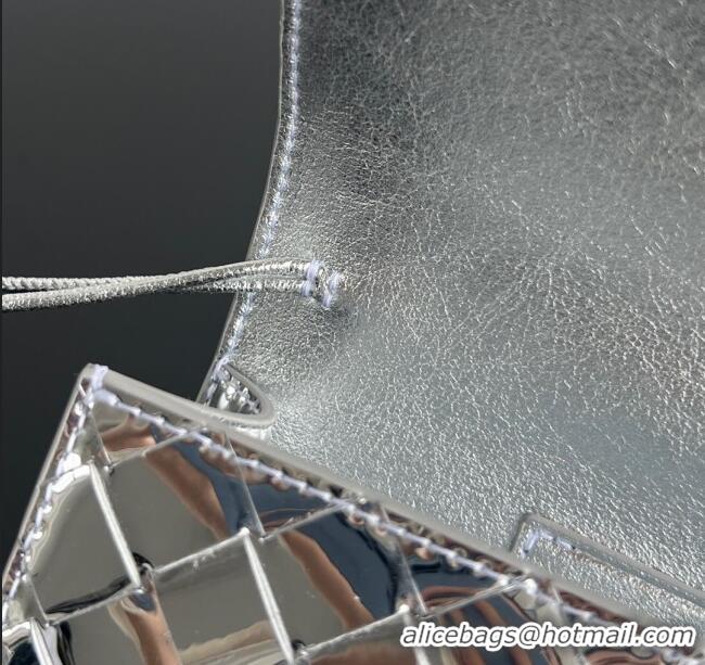 Original Cheap Bottega Veneta Long Clutch Bag Andiamo in Glazed Leather 741511 Silver 2025