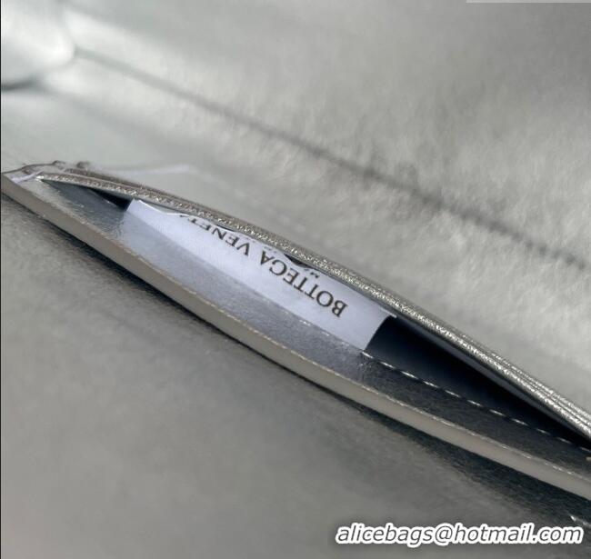 Original Cheap Bottega Veneta Long Clutch Bag Andiamo in Glazed Leather 741511 Silver 2025