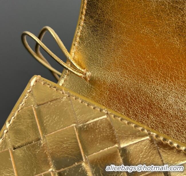 Buy Discount Bottega Veneta Long Clutch Bag Andiamo in Intrecciato Leather 741511 Gold 2025