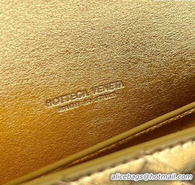 Buy Discount Bottega Veneta Long Clutch Bag Andiamo in Intrecciato Leather 741511 Gold 2025