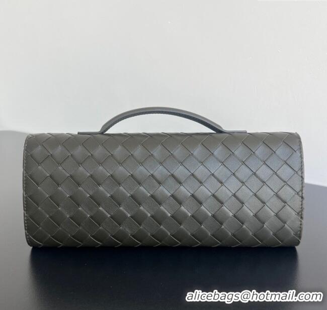 Luxury Cheap Bottega Veneta Long Clutch Bag Andiamo in Intrecciato Leather 741511 Dark Khaki 2025