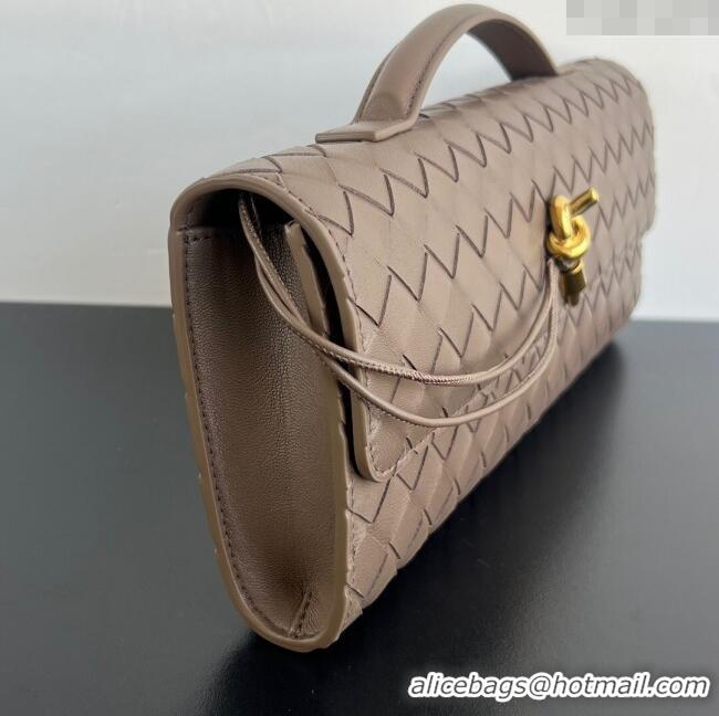 Trendy Design Bottega Veneta Long Clutch Bag Andiamo in Intrecciato Leather 741511 Pinenut Brown 2025