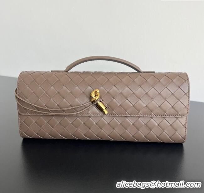 Trendy Design Bottega Veneta Long Clutch Bag Andiamo in Intrecciato Leather 741511 Pinenut Brown 2025