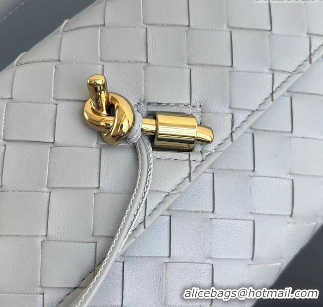 Super Quality Bottega Veneta Long Clutch Bag Andiamo in Intrecciato Leather 741511 Silver Grey 2025