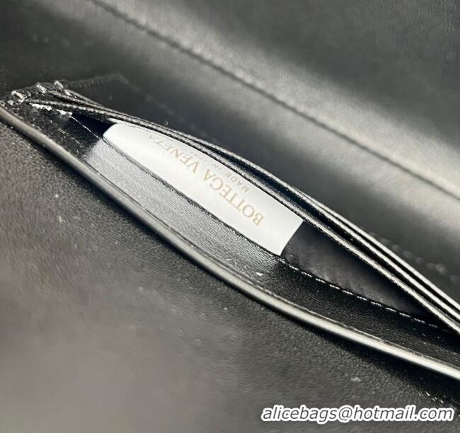 Luxury Discount Bottega Veneta Long Clutch Bag Andiamo in Crocodile Embossed Leather 741511 Black 2025