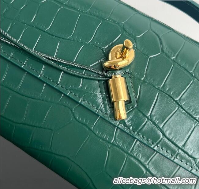 Discount Bottega Veneta Long Clutch Bag Andiamo in Crocodile Embossed Leather 741511 Emerald Green 2025