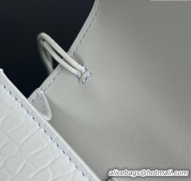 Best Quality Bottega Veneta Long Clutch Bag Andiamo in Crocodile Embossed Leather 741511 White 2025