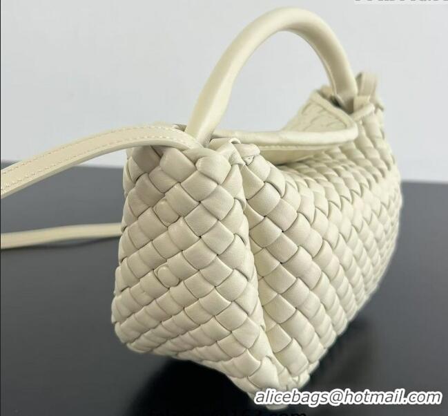 Shop Promotional Bottega Veneta Small Cobble Top Handle bag in Intreccio Leather 805739 Sea Sault 2025