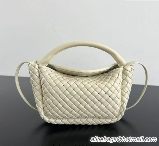 Shop Promotional Bottega Veneta Small Cobble Top Handle bag in Intreccio Leather 805739 Sea Sault 2025