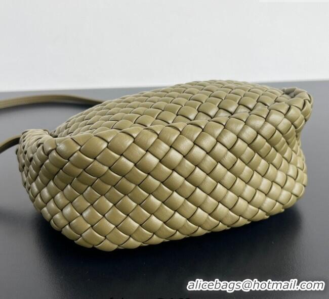 Super Quality Bottega Veneta Small Cobble Top Handle bag in Intreccio Leather 805739 Seaweed Green 2025