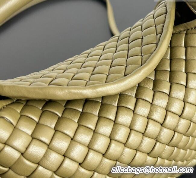 Super Quality Bottega Veneta Small Cobble Top Handle bag in Intreccio Leather 805739 Seaweed Green 2025