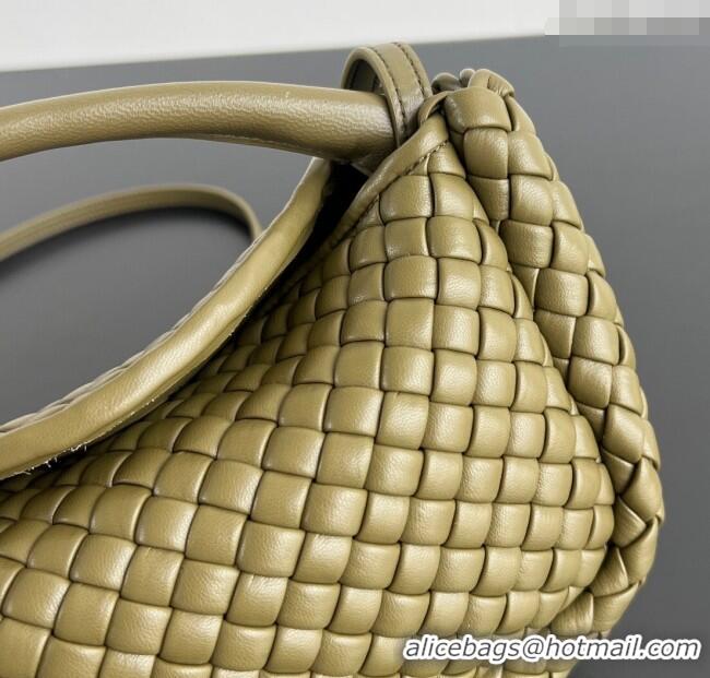 Super Quality Bottega Veneta Small Cobble Top Handle bag in Intreccio Leather 805739 Seaweed Green 2025
