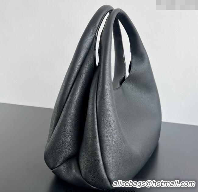 Free Shipping Bottega Veneta Large Campana Shoulder Bag in Grained Leather 844251 Black 2025