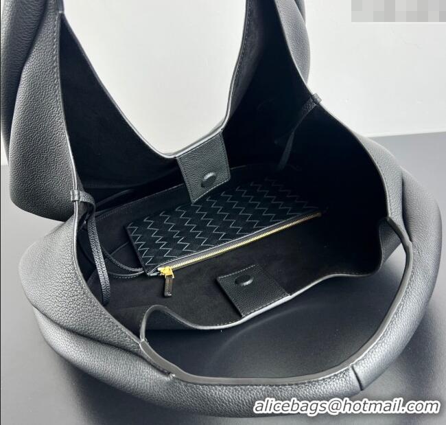 Free Shipping Bottega Veneta Large Campana Shoulder Bag in Grained Leather 844251 Black 2025