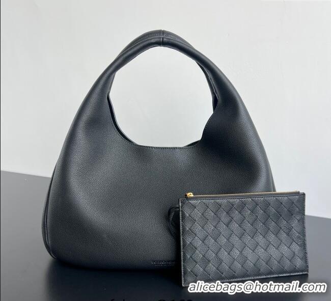 Free Shipping Bottega Veneta Large Campana Shoulder Bag in Grained Leather 844251 Black 2025