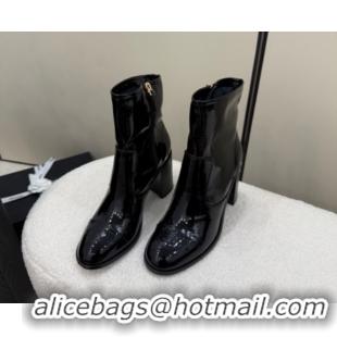 Good Quality Chanel Patent Calfskin Leather Heel Ankle Boots 5cm Black 2025 G46789 1104013